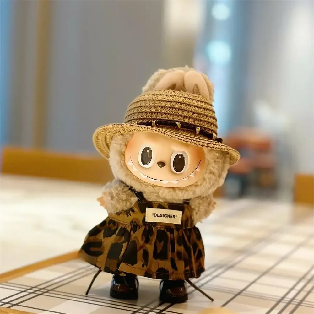 For 15-17cm Labubu Doll Clothes DIY Mini Doll Clothes Outfit Accessories and Leopard Print Dress Skirt Birthday Gift Children's