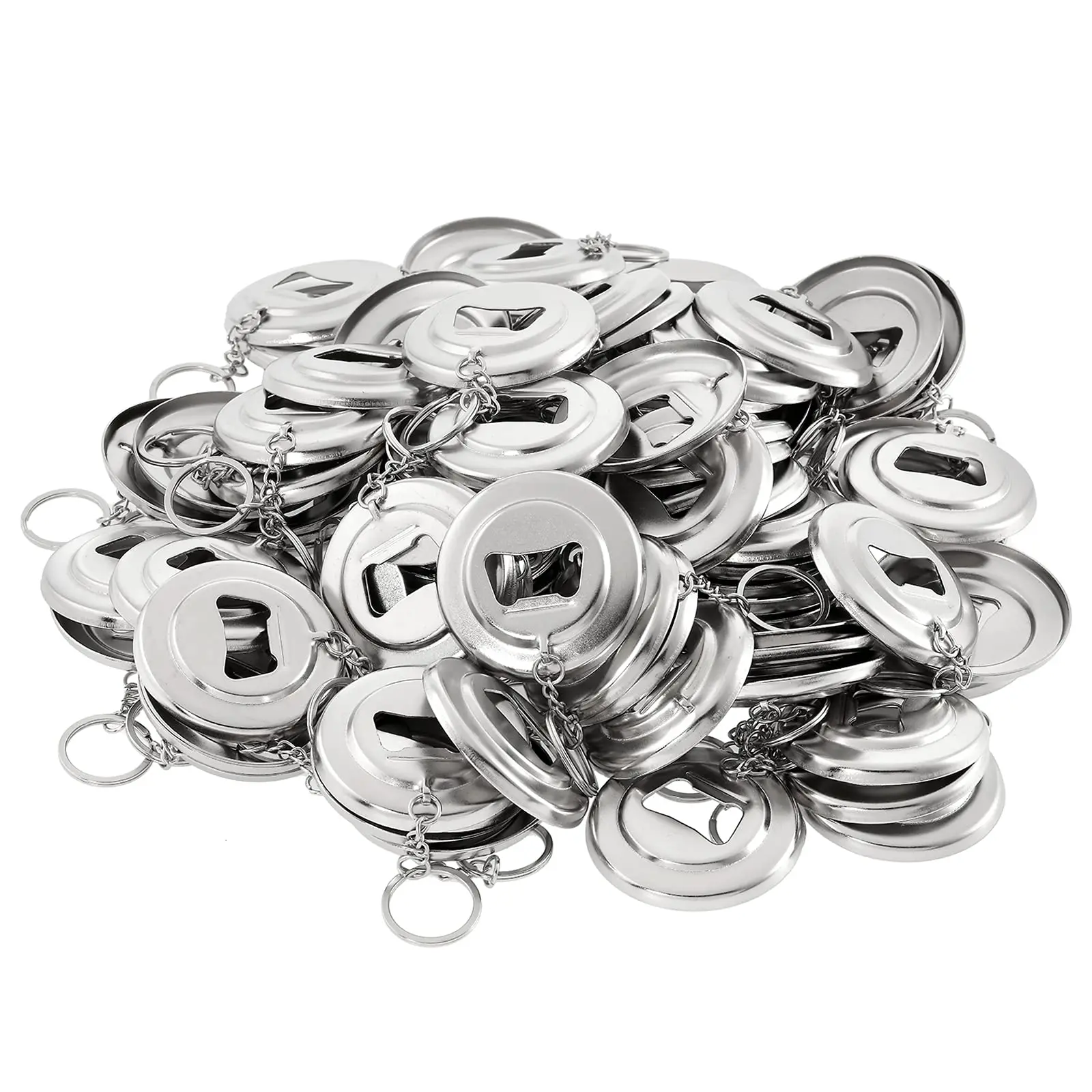 44mm/58mm KeyChain Bottle Opener Badge Button Supply Base Parts Materials 100 Sets for Pro Badge Button Maker Machine