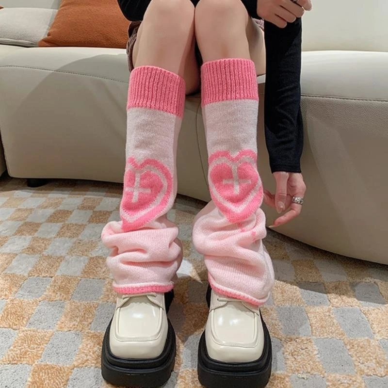 

Женские вязаные гетры, студенческие девушки, чехол для ног в стиле Харадзюку, средние носки-трубы, 15UB