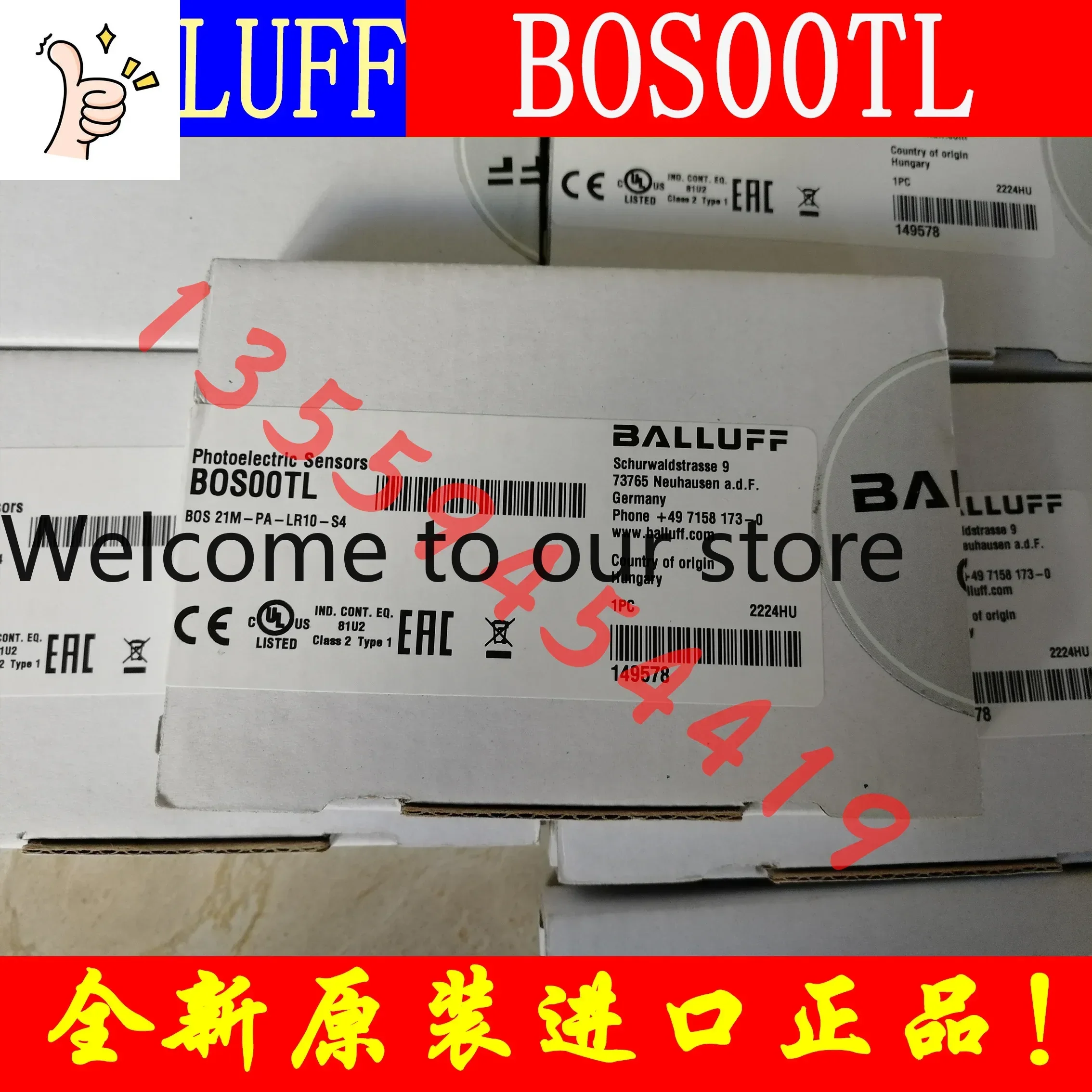 

2026.4 Balluff Sensor BOS00TL BOS 21M-PA-LR10-S4 Original Genuine Ordering