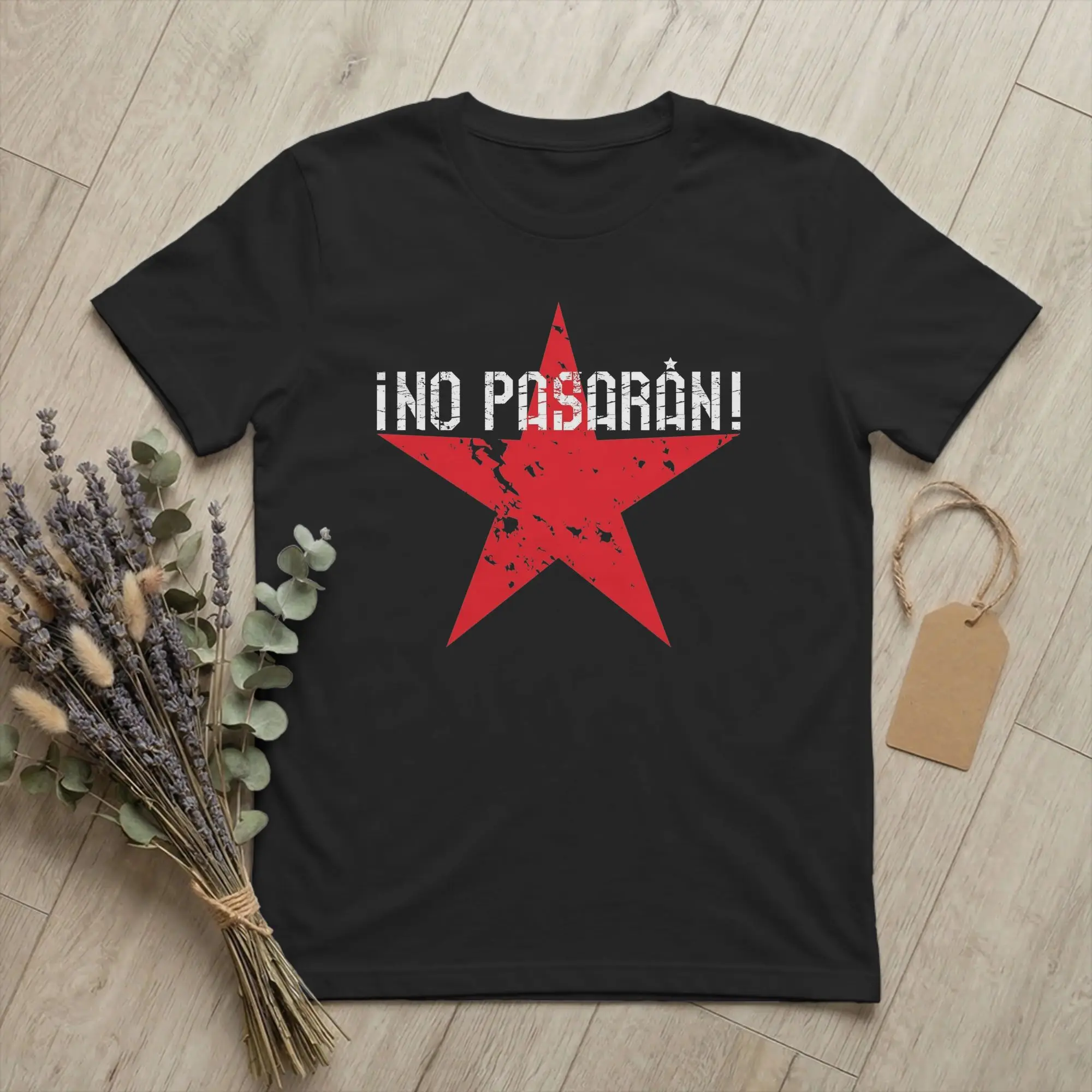 Unique No Pasaran Say Star Resist 2026 T-Shirts for Men 100% Cotton T Shirts Spanish Not Pass Short Sleeve Tees Classic Clothing