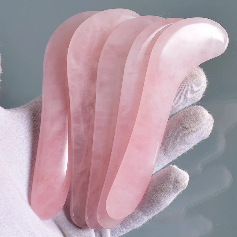 Rose Quartz Dolphin Shape Face Gua Sha Tool Skin Health Care Body Natural Crystal Mineral Stone Heart Love Massager  Beauty