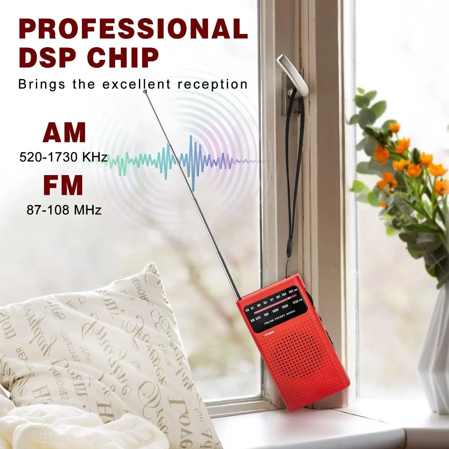 Full-Band AA Battery Small Portable Radio Mini AM FM Pointer Pocket Radio for Running Compaing Travel Analog