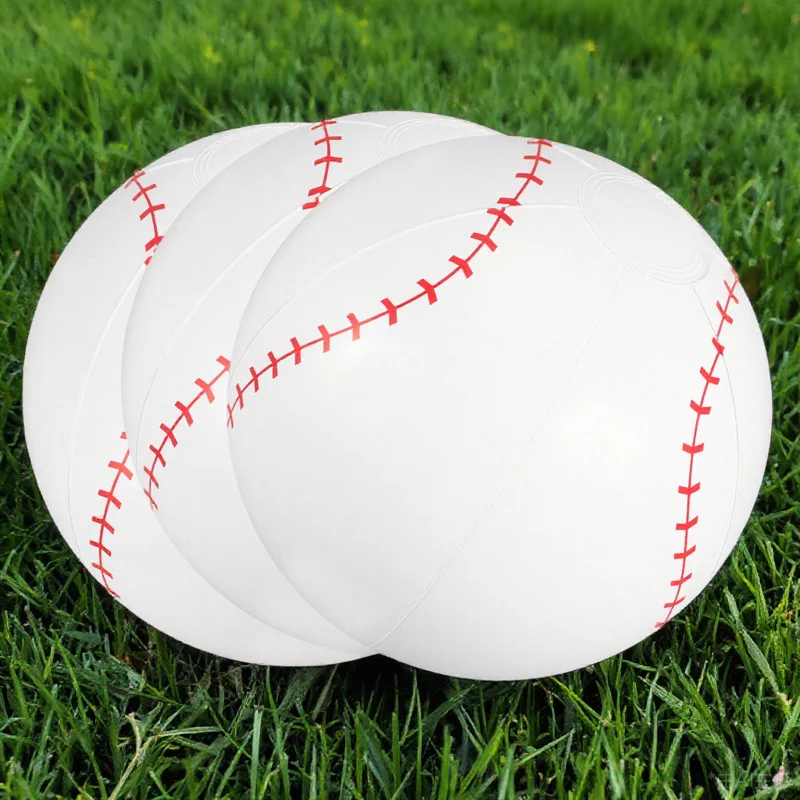 

3Pcs Inflatable Baseball Strong PVC Construction Portable Compact Size Ideal for Summer Beach Pool Outdoor Sports Recreation