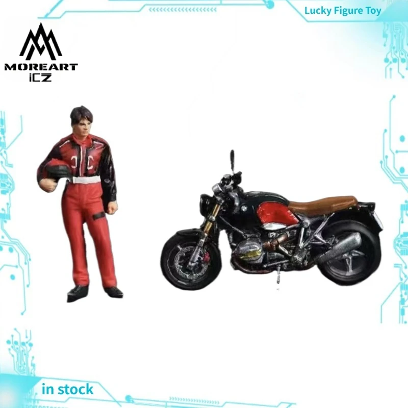 

【Original】MoreArt M 138 R NineT Black & Red Motorcycle with Rider 1/64 Model Resin Toy