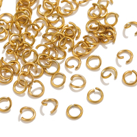 100pcs PVD Gold Plated Stainless Steel Open Jump Rings Connectors for DIY Jewelry Making Split Ring Jewelry Findings Accessoires