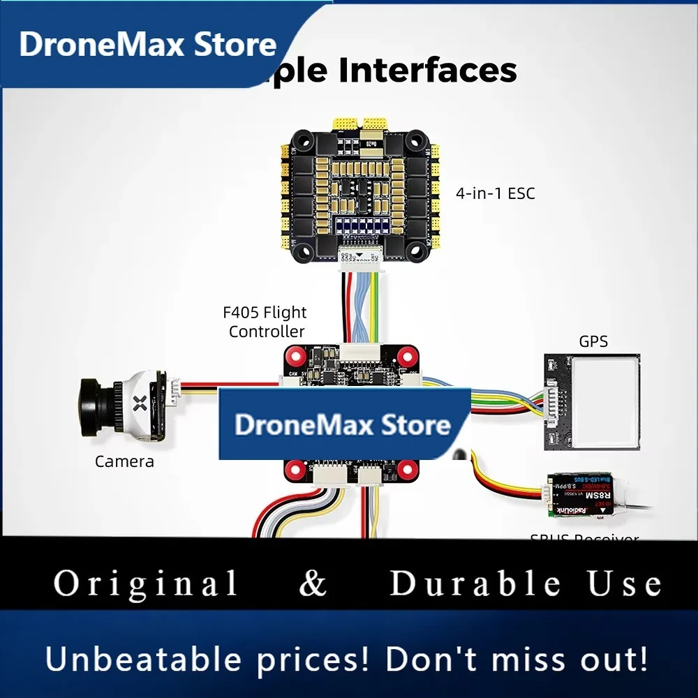 DroMaRadiolink F405 Flight Stack F405 FC 55A ESC 3-6S 30.5x30.5mm BMI270 Gyro For FPV Drone
