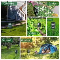 Solar Outdoor Ultrasonic Insect Repellent New PIR Sensor Garden Pests Mouse Bird Bat Animal Repellent Adjustable Distance 6M-8M