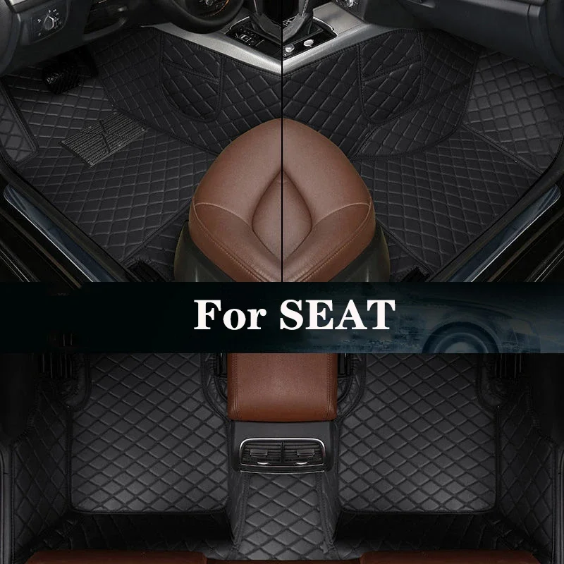 

New Side Storage Bag With Customized Leather Car Floor Mat For SEAT Ateca Arona Ibiza Leon Toledo Leon ST CUPRA Exeo Auto Parts