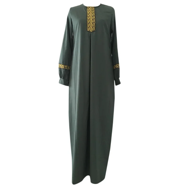 Muslim Ethnic Style Print Abayas Plus Size Dubai Dresses For Women 4xl 5xl Long Sleeve Loose Casual Robe Fashion Ramadan Dress