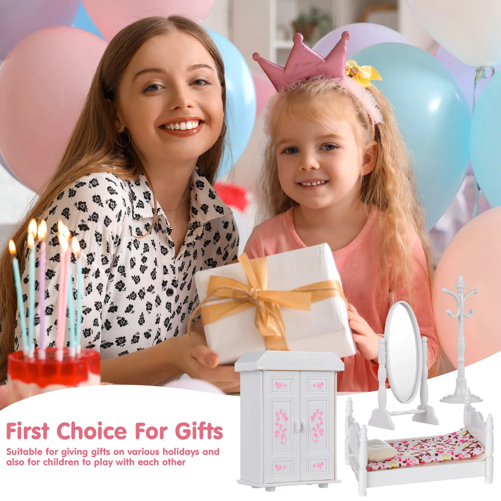 

1Set Wear-Resistant Mini Bedroom Cabinet Miniature Accessory Decorative High-Quality Materials Home Decor DIY Landscaping