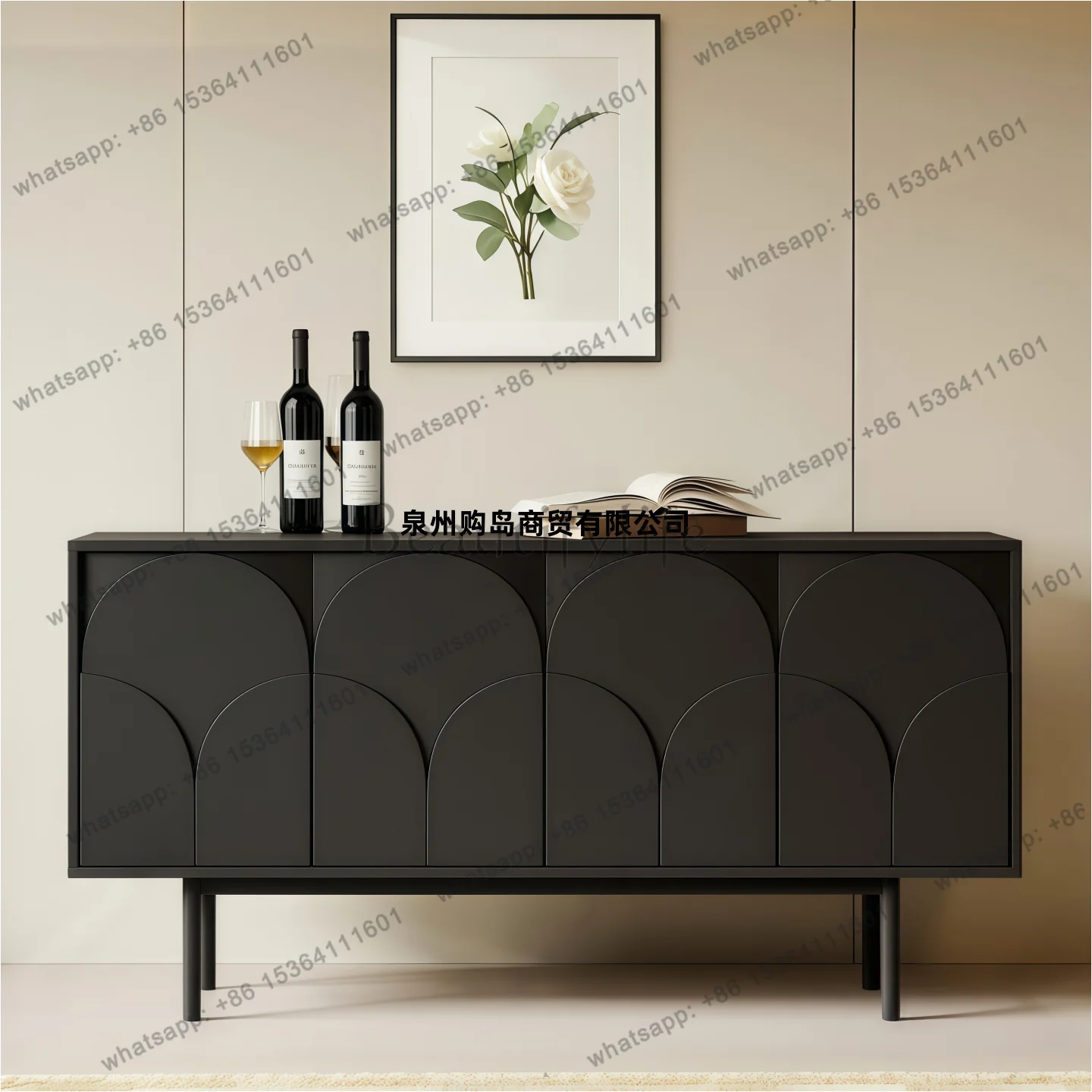 Medieval style lacquered dining side entrance cabinet living room wall storage storage decorative cabinet