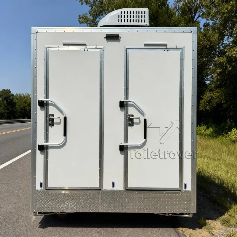

Little Outdoor Mobile Restroom Trailer Portable Bathroom Trailer Portable Mobile Toilet Trailer for Parties Weddinge