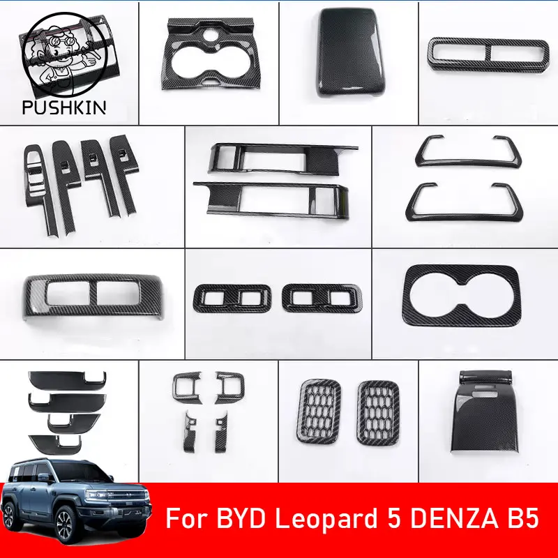 

For BYD Leopard 5 DENZA B5 2025 2026 Gear Shift Panel Trim Window Glass Lift Button Switch Panel Protection Cover Accessories