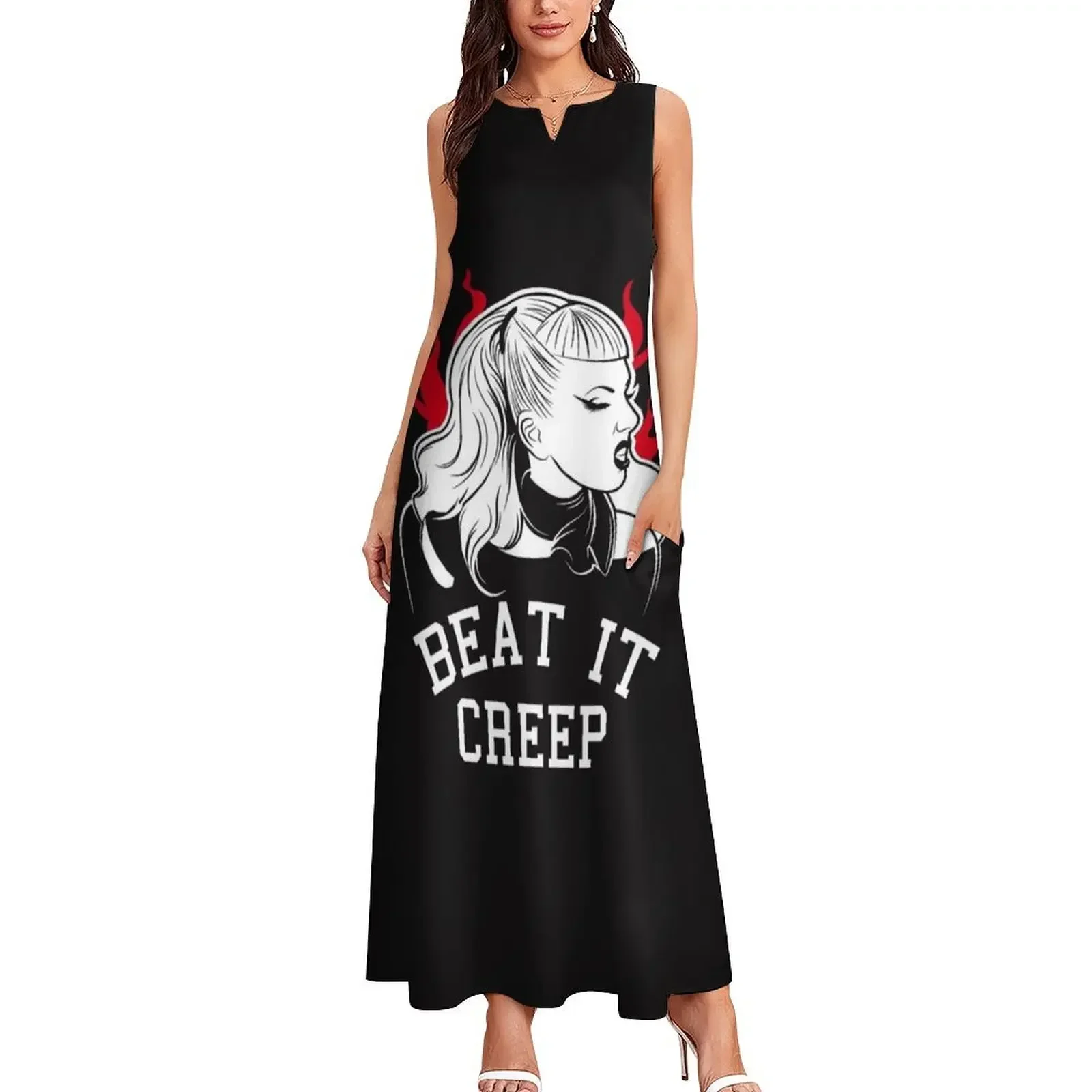 ビートイットクリープクライベイビーユニセックス Tシャツロングドレス女性ドレス夏の女性のドレス 2025 プロムドレス