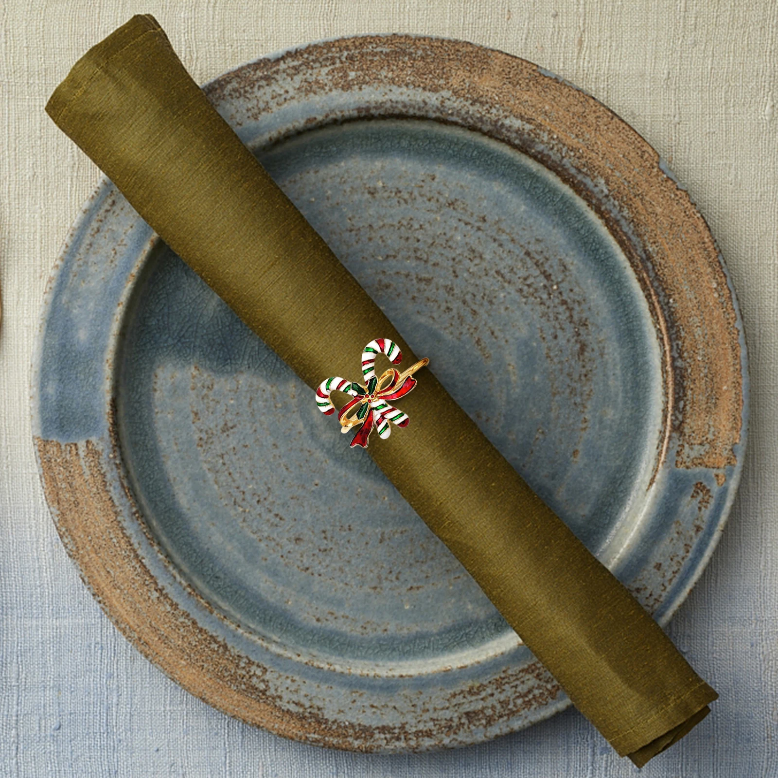 

6pcs Napkin Rings Modern Alloy Decorative Buckles for Party Christmas Home Restaurant Hotel Gathering Table Decorations