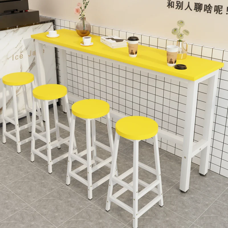 Juegos De mesa De comedor De Bar para niños, taburetes blancos, Mostrador De Bar largo, mesa De almacenamiento para fiestas, Muebles De Cocina para