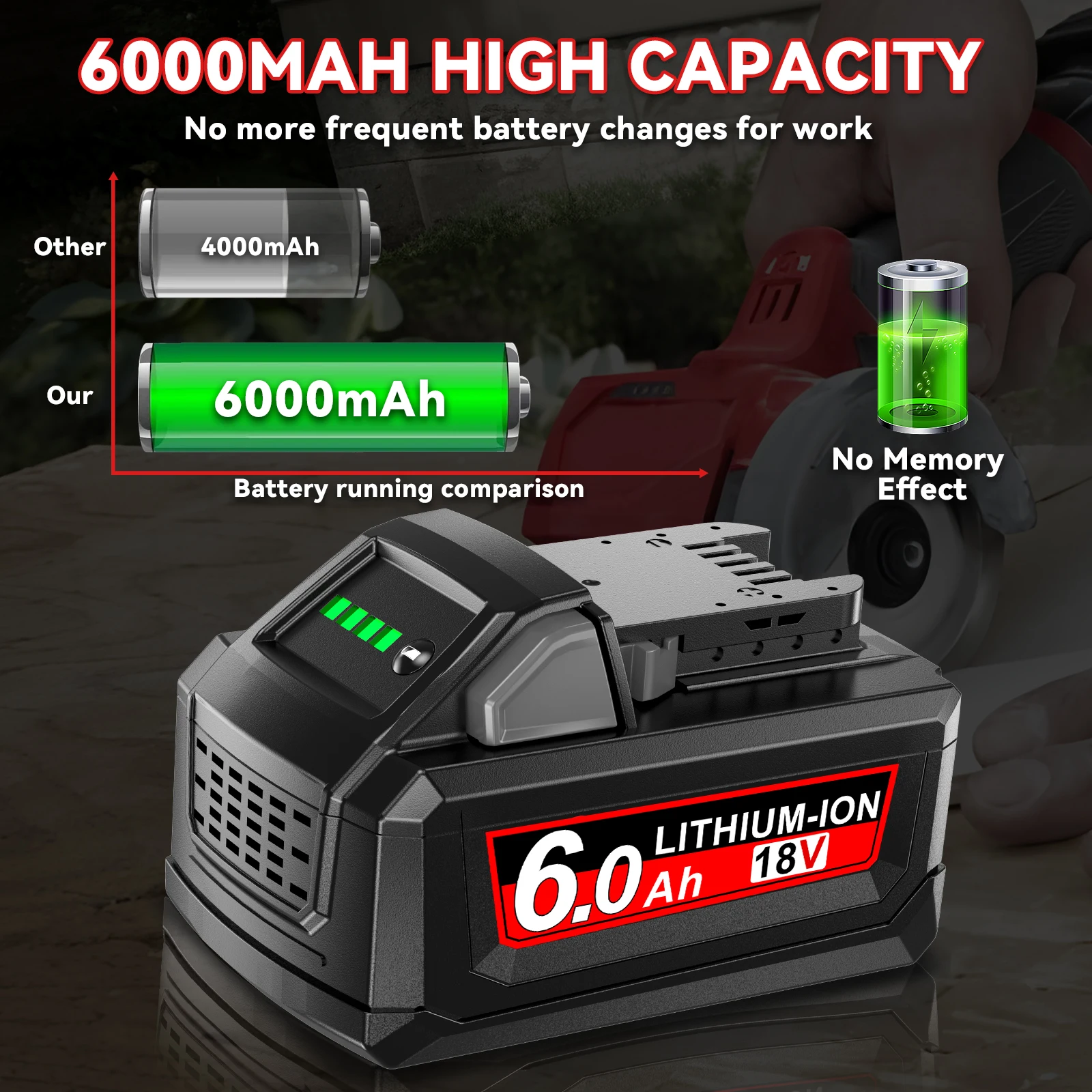 Para Milwaukee 18V 6000mAh batería para M18 M18B5 XC batería de iones de litio 48-11-1815 48-11-1850 2604-22 2604-20 2708-22 2607-22