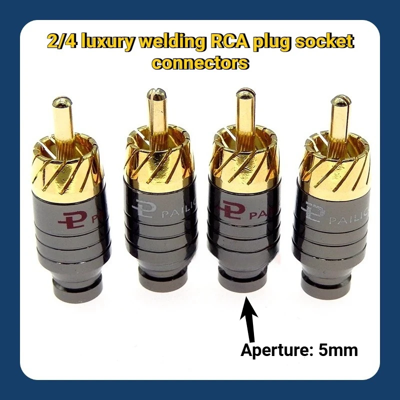2/4PCS gold-plated RCA lotus head connector, AV video speaker audio output/input adapter plug, headphone connector