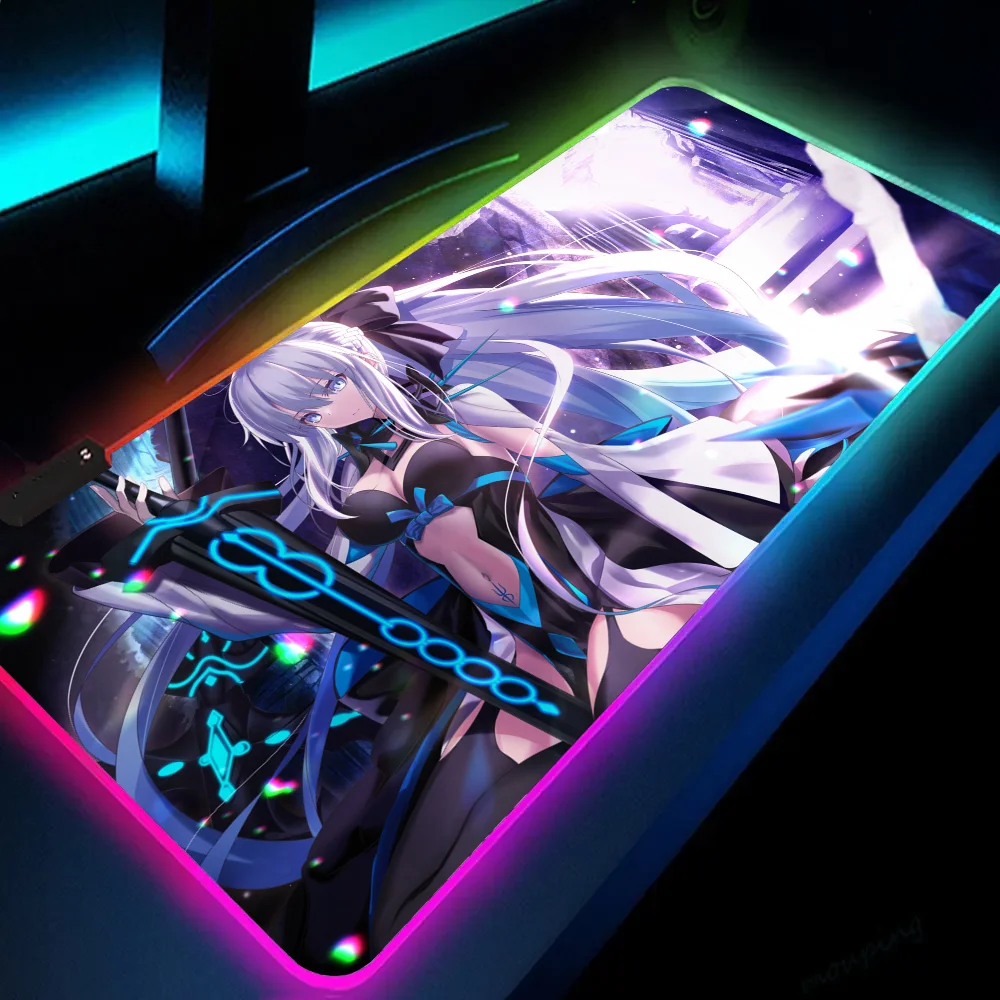 1pc Morgan Fate Anime Mat XXL RGB Gaming Mouse Pads HD Black Gamer Accessories Large LED