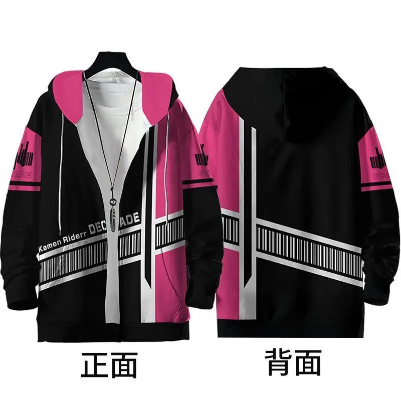 Kamen Rider DECADE Zipper Sweatshirt Build Anime Jacket ZIO Time King Boy Jacket Hooded Tide