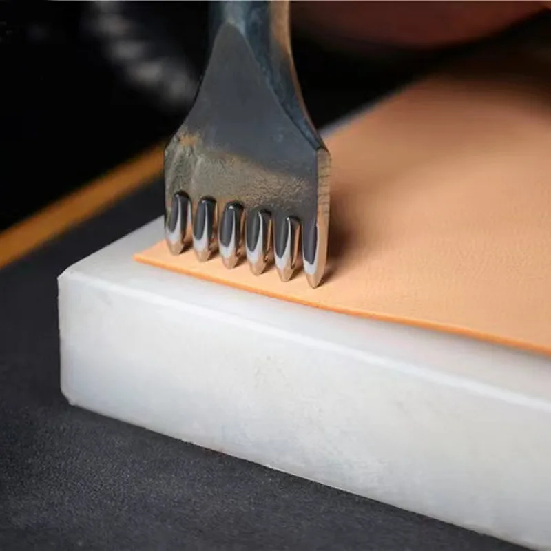 Olive Pricking Iron Upgraded Fine Polished Sharp Teeth DIY Leather Craft Hole Punch Tool 10061