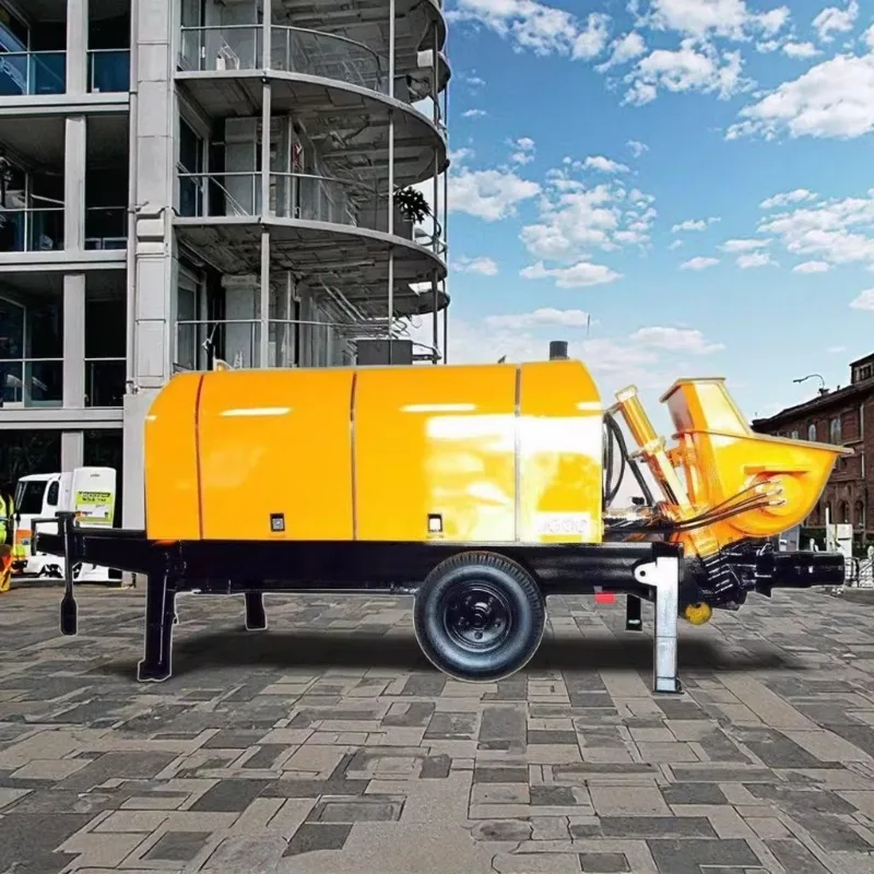 Small Electric Concrete Pump Metal Trailer 40m Vertical Conveying Distance Manufactured Building Material Shops Inclined Bearing