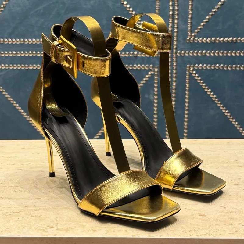 High Quality Women's Cow Leather Heels Fashion Sandals Genuine Leather Sole Comfortable Sexy Party Pumps