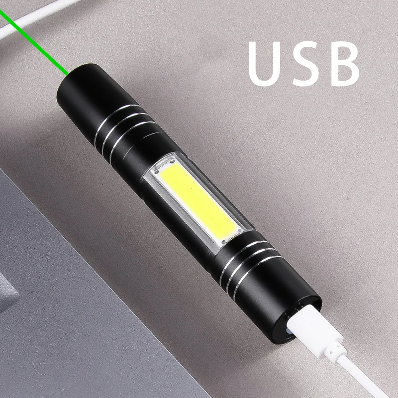 USB Rechargeable Laser Pen Green Sight Constant Bright Lighting Flashlight Durable Stylus for Sales Laser Light Laser Light Ar15