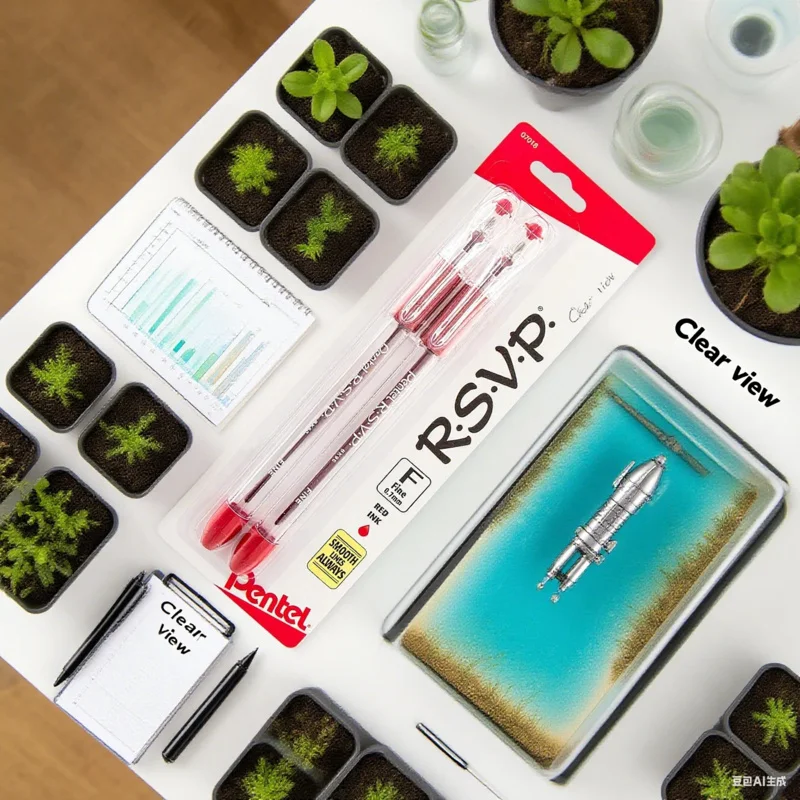 Fine Line Ball Pen 0.7mm: 2-with Vivid Red Ink Cartridge