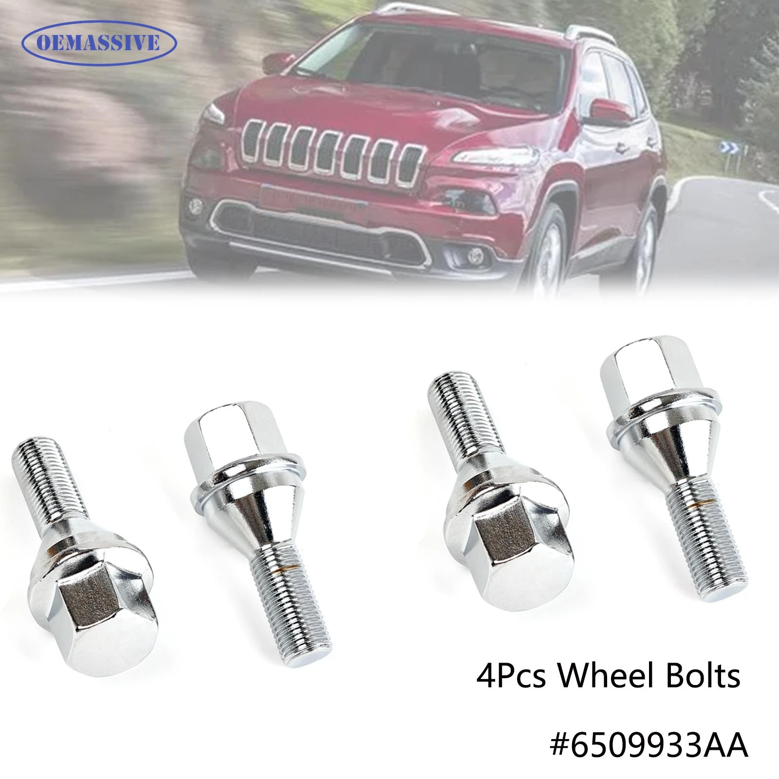 4x Car Wheel Lug Bolts Nuts 6511051AA 6509933AA Tyre Parts M12x1.25mm For Jeep Cherokee Renegade Compass Chrysler 200 Dodge Dart