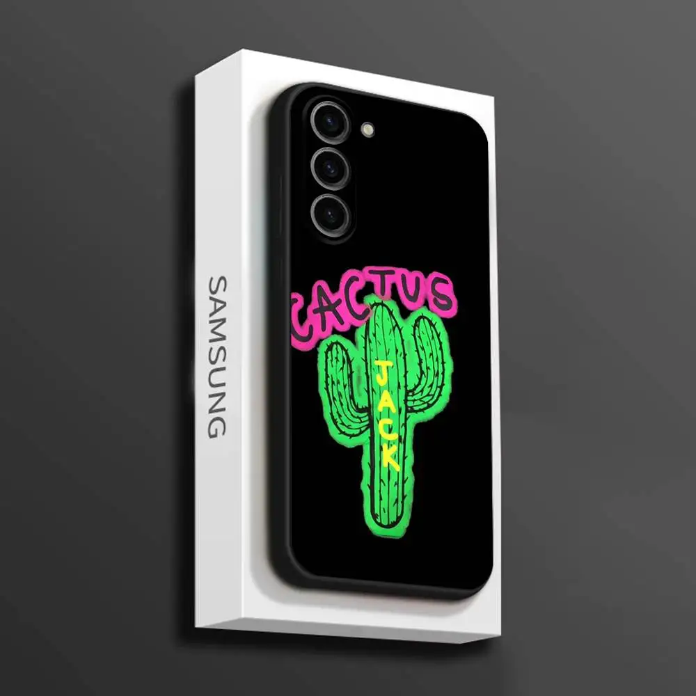 حافظة هاتف C-Cactuss J-Jack Travis Scott لهاتف سامسونج جالاكسي A 73,72,51,53,52,71,22,5G,Note,J7,8,9 غطاء أسود ناعم