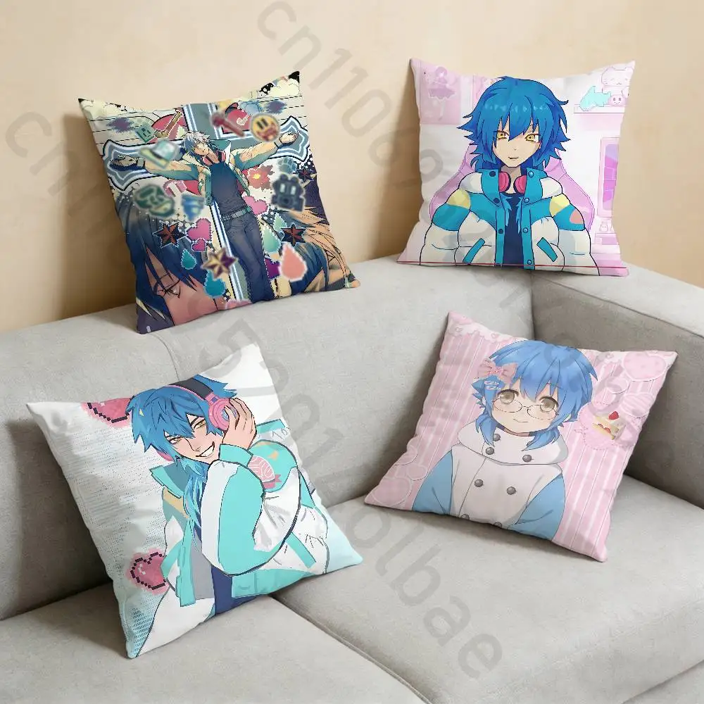 

Aoba Seragaki D-DRAMAtical Murder Pillow Case Square Double-Sided Printing Short Plush Sofa Cushion Cover Bedroom Bedside Pillow
