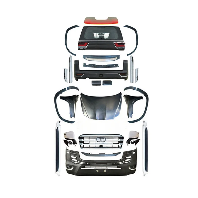 High Quality Taiates Style Full Body Kit Bumper Grille Hood Fender Headlight Tail Lights Exterior Tuning Parts Fit for LC200