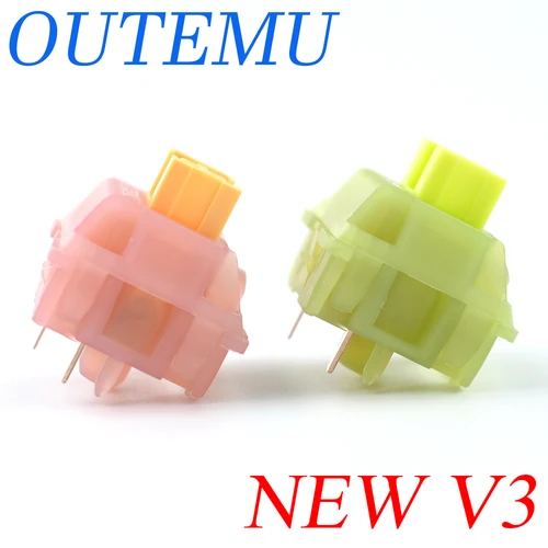 Outemu-interruptores silenciosos Peach V3, actualización lubricada, interruptor silencioso de limón V3, Teclado mecánico, táctil lineal, 5 pines, personalizado, intercambio en caliente, DIY