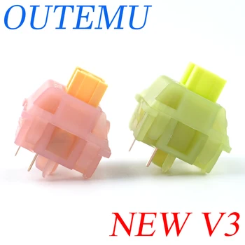 Outemu Silent Peach V3 Switches Lubed Update Silent Lemon V3 Switch Mechanical Keyboard Linear Tactile 5Pin Custom Hot-swap DIY