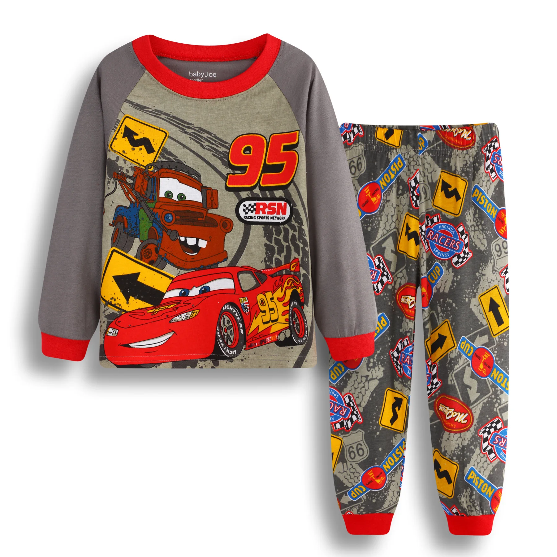 2024 Disney Cars Children\'s Pajamas Set Toy Story New Children\'s  Autumn Clothing Boys Cotton Cartoon Long Sleeve  Boys Clothes