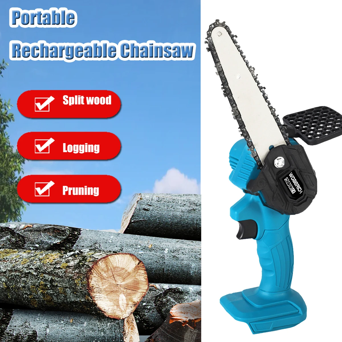 6 Inch cordless mini chainsaw 6 Inch mini Pruning Saw Electric Chainsaw body compatible For 18V Makita (No Battery)