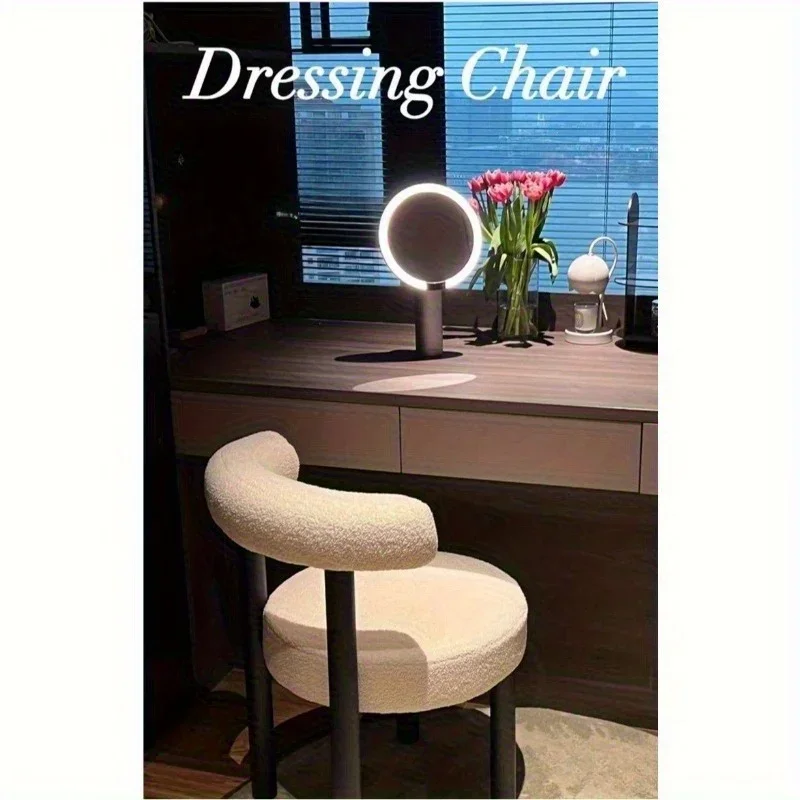 Simple Vanity Stool with Storage Cream Modern Designer Makeup Chair for Girls Bedroom Home Dining Chair238