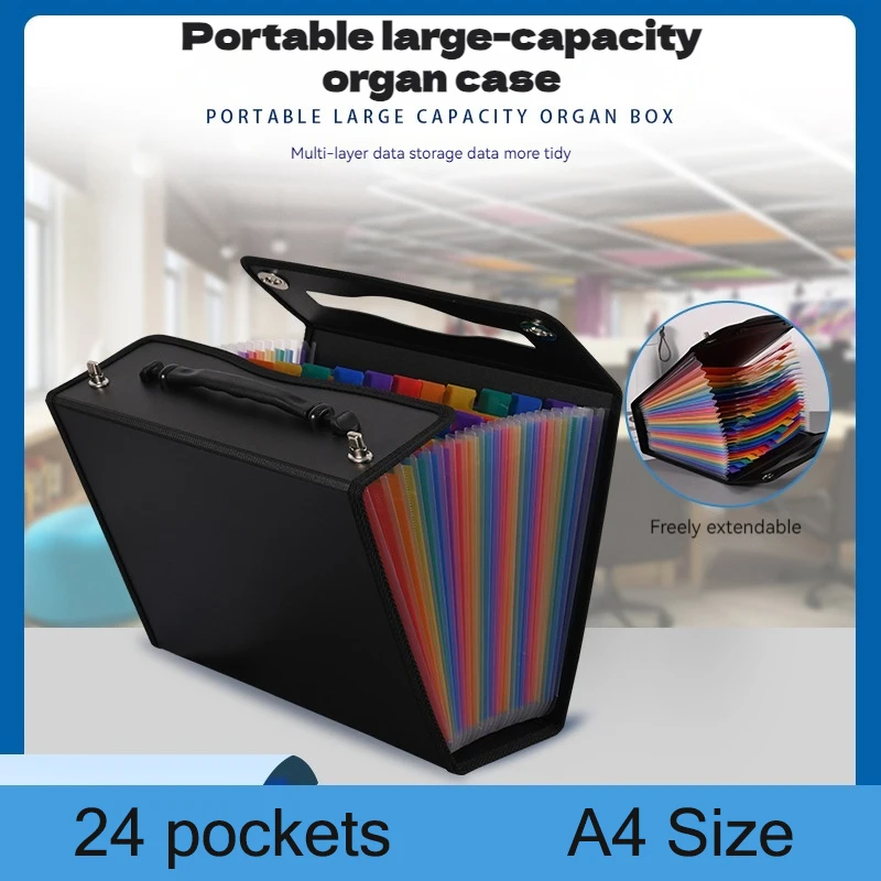 Pp A4 Expanding Folders 24/26 Pockets File Folders Paper Receipt Document Organizer For Children School Business Office Supplies