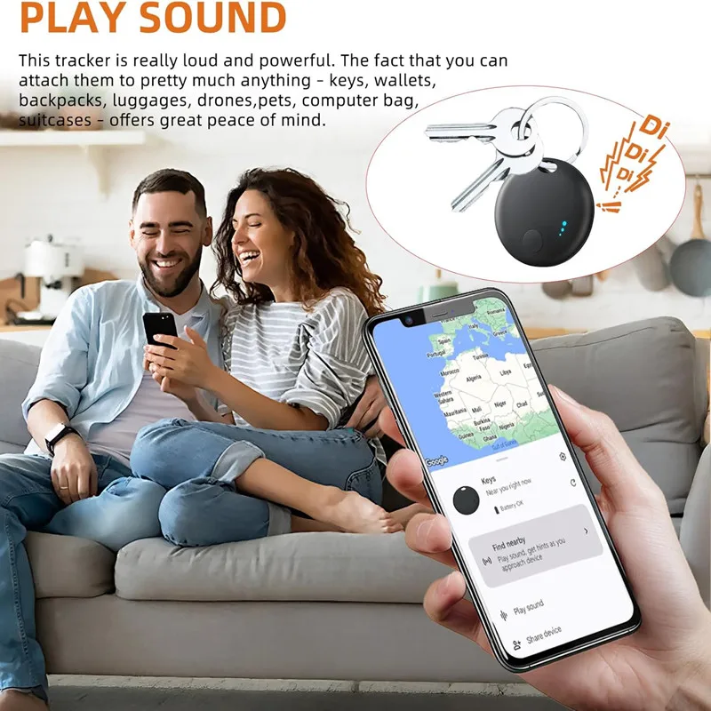 Air Tag per Android o iOS Dual System Bluetooth Tracker Smart Tag Funziona con Trova il mio o Google Trova l'APP Hub Localizzatore di oggetti