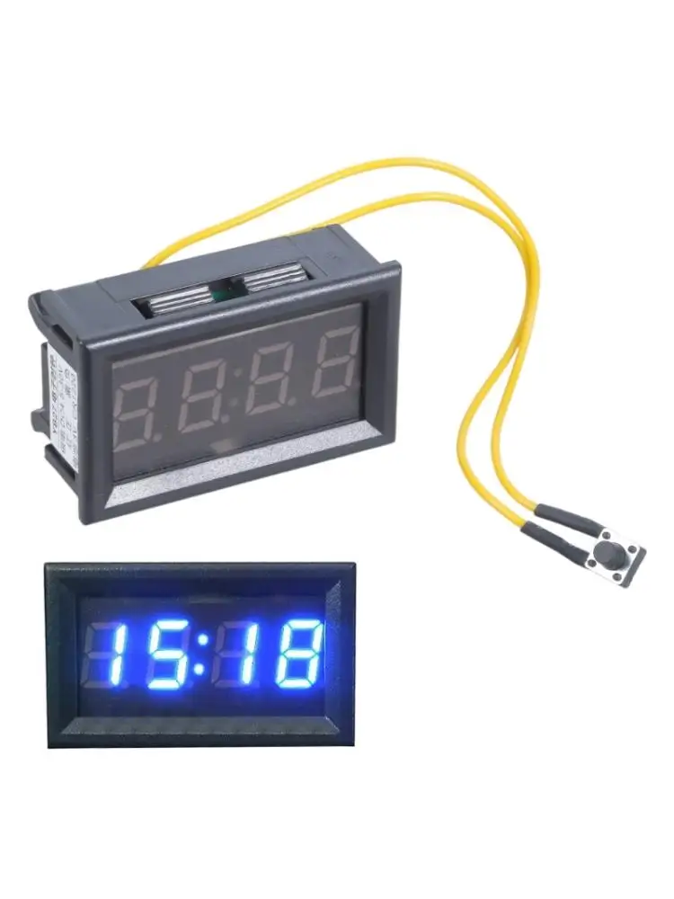 Đồng hồ kỹ thuật số ô tô 124B Đồng hồ LED 12V/24V Đồng hồ ô tô 24 giờ Trang trí nội thất ô tô