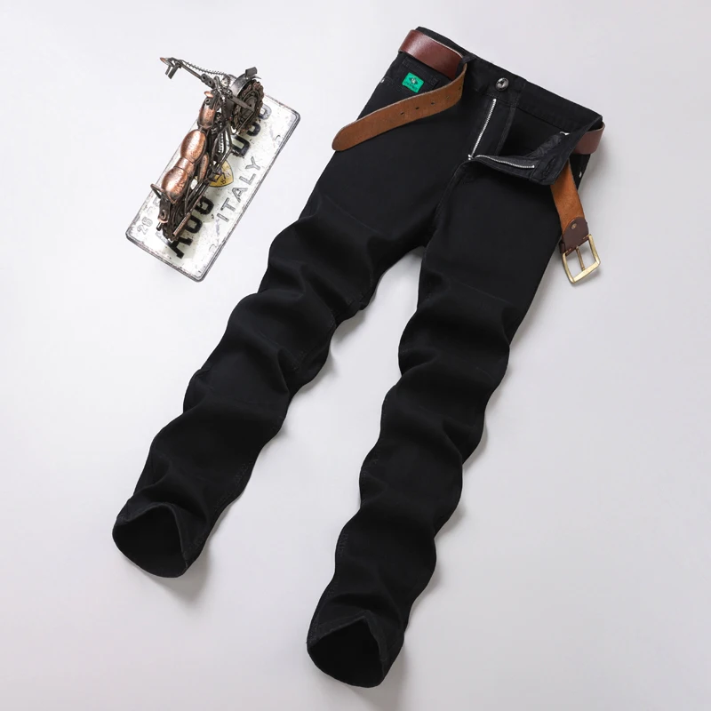 Men\'s Black  Casual Slim Jeans Soft Cozy Stretch Denim Trousers High Quality Clothing Classic Fashion Straight Male Pant