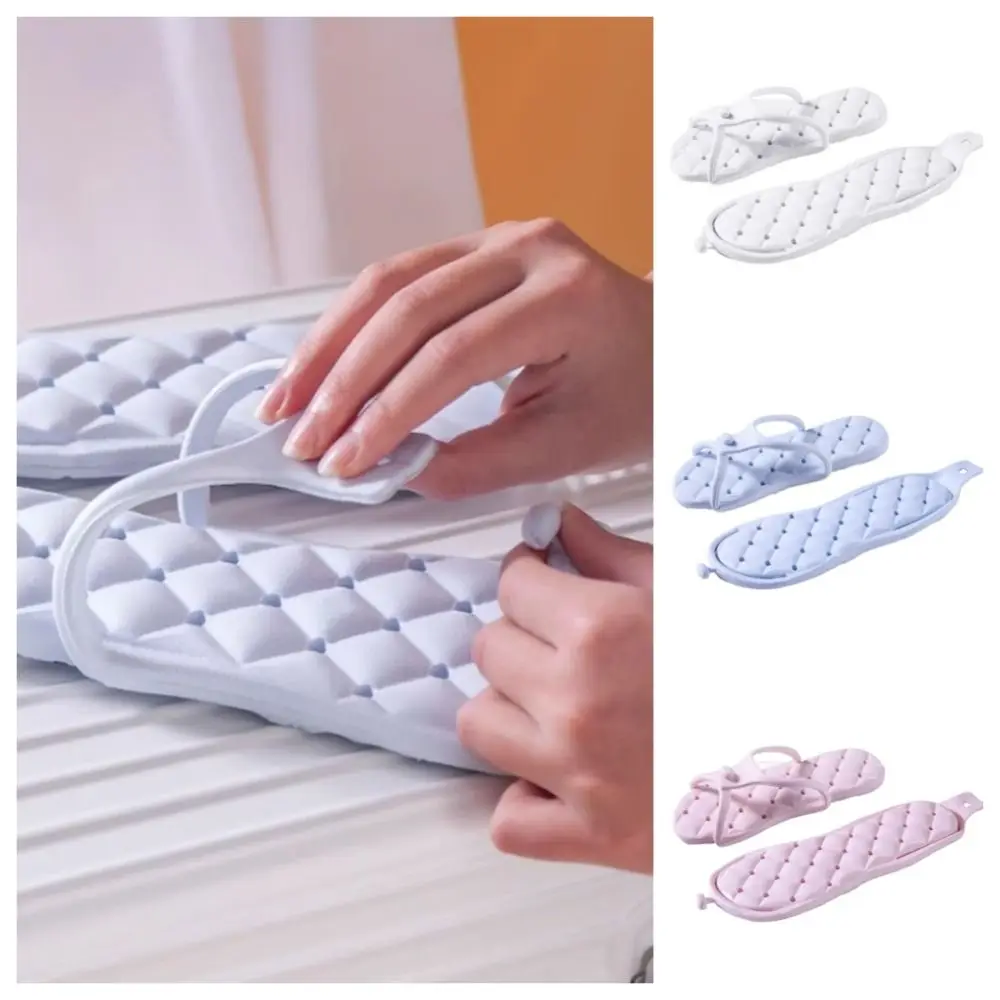 

Portable Quick-dry Slippers Women Soft Anti-slip Foldable Slipper Travel Homewear Hollow Flip Flops Female