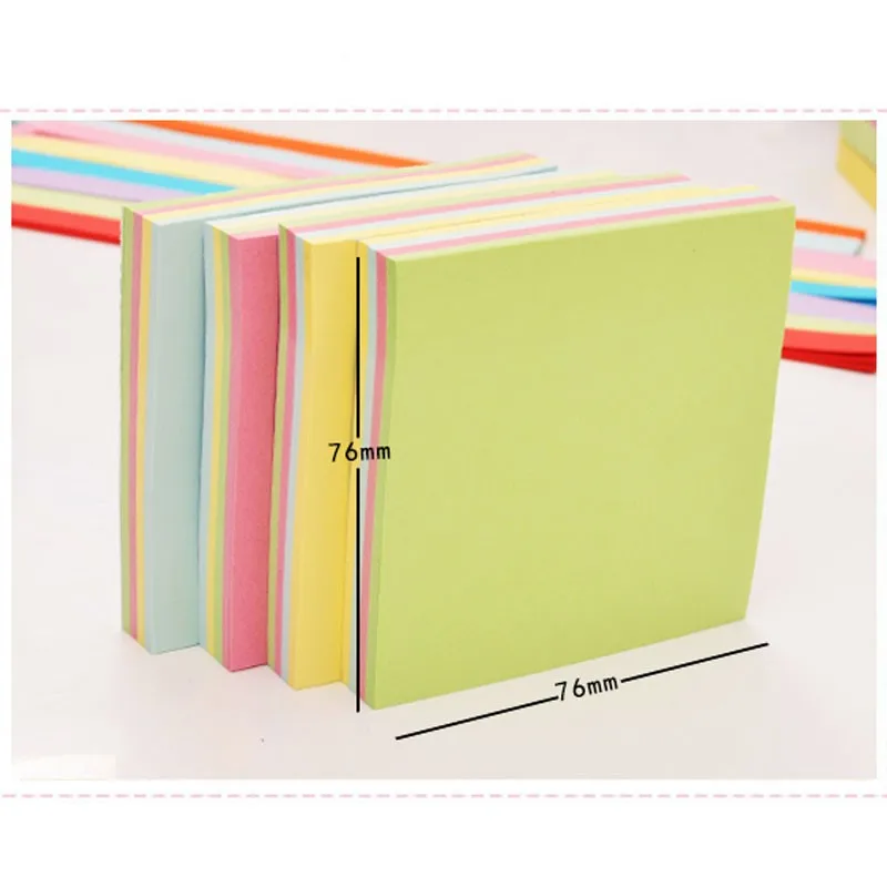 5book/set (500pcs) NEON Remove Sticky Notes 76mm x 76mm 3