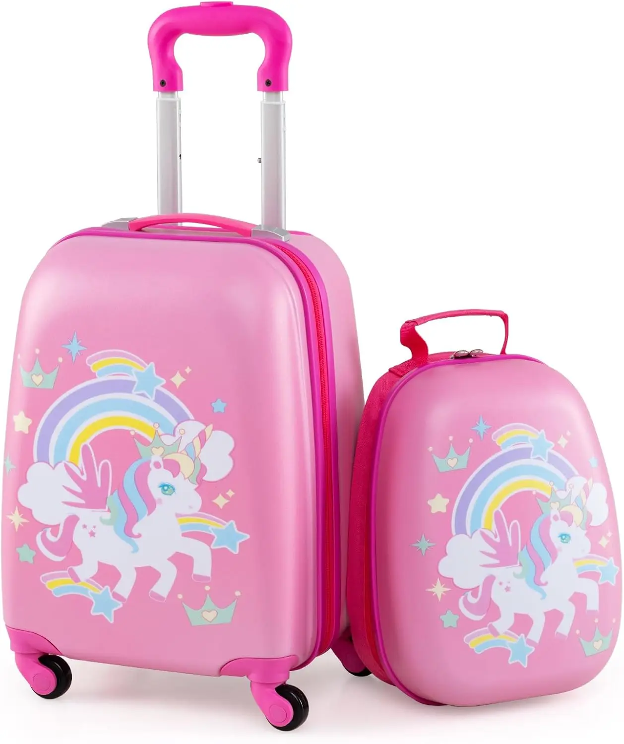 

Goplus 2PC Kids Luggage, 12" & 16" Kids Carry On Luggage Set with 4 Spinner Wheels, Lightweight Rolling Spinner Suitcase for