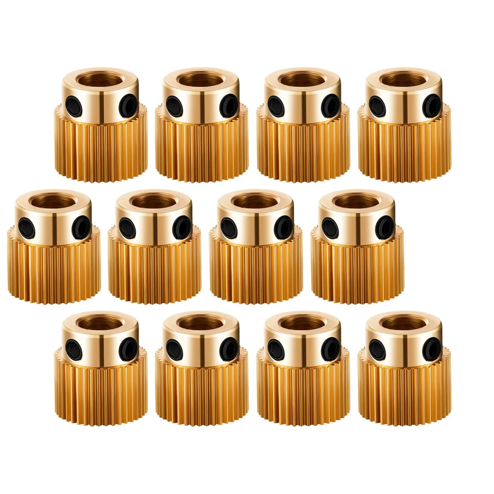 

20 Pcs 3d Printer Feed Gear Extrusion Wheel Feeding Brass Extruder High Quality Lightweight Good Bearing