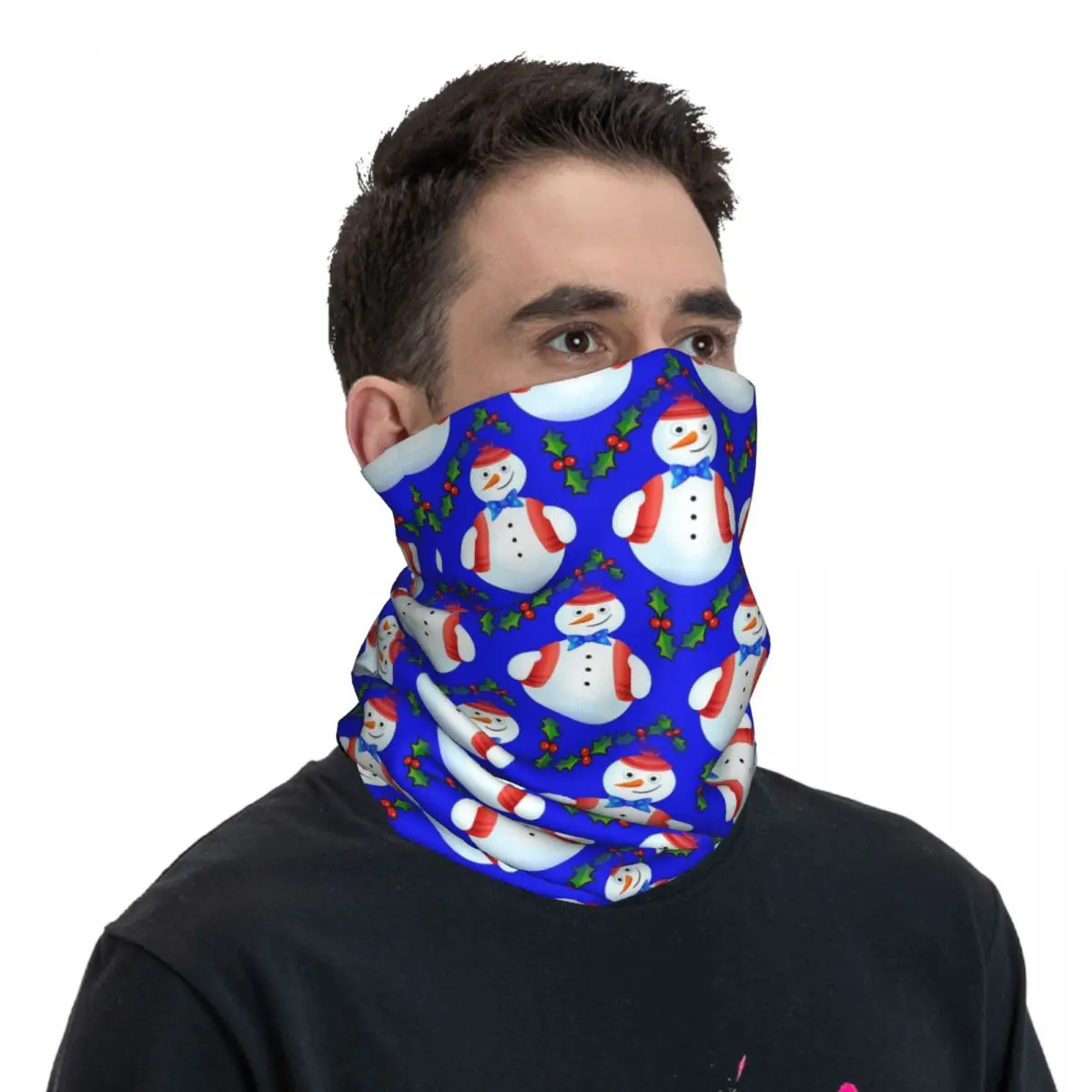 Snowman Seamless Bandana Neck Cover Printed Balaclavas Face Mask Scarf Multifunctional Cycling Outdoor Sports for Men Women