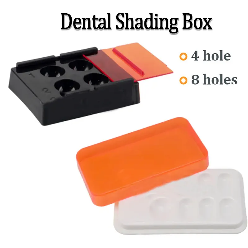 4/8 Slots Dental Palette with Cover Dental Veneer Box Dental Resin Shade Light Storage Box  Dental Lab Equipment