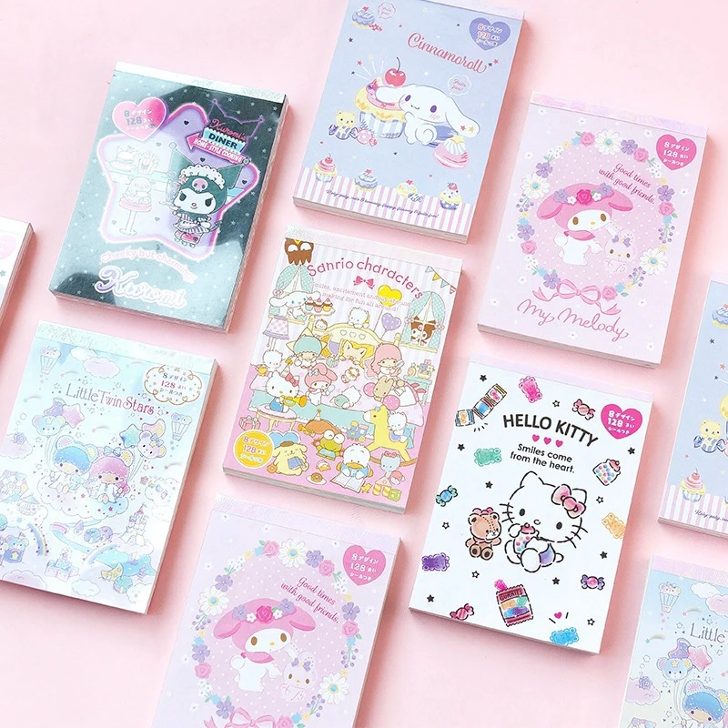 Sanrio Notebook Kuromi Hello Kitty Cinnamoroll Hand Book Note Paper Cartoon My Melody Memo With Stickers For Girl Birthday Gift